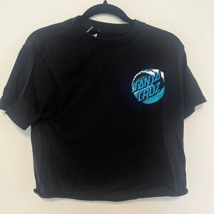 Santa Cruz Skateboards Kids Tee in Black and Blue